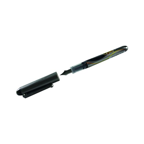 Pilot V-Pen Silver Disposable Fountain Pen 0.4mm Black (Pack 12) 4902505281624