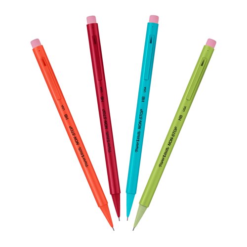 Paper Mate Non-Stop Pencil Assorted Neon (Pack 12) 1906125