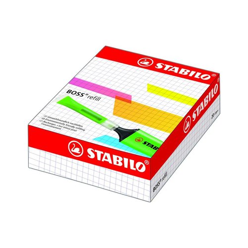 STABILO BOSS ORIGINAL Highlighter Refills Assorted Colours (Pack 20) 070