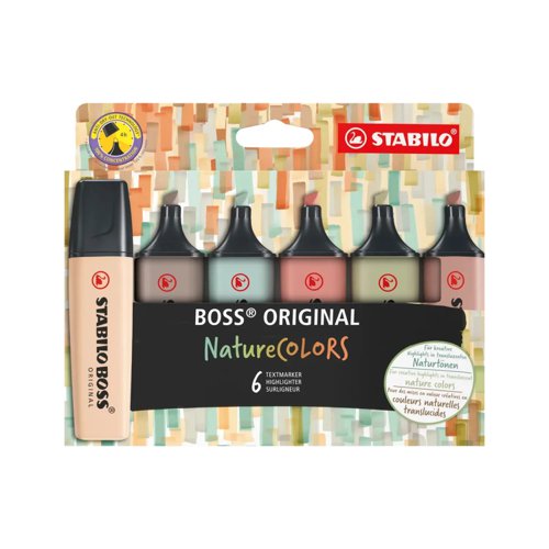 STABILO BOSS ORIGINAL NatureCOLORS Highlighter Assorted (Pack 6) 70/6-2-2