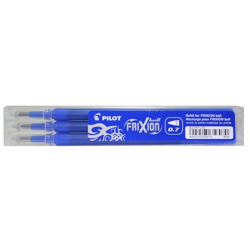 Pilot FriXion Erasable 0.7mm Refill Blue (Pack 3) 075300303