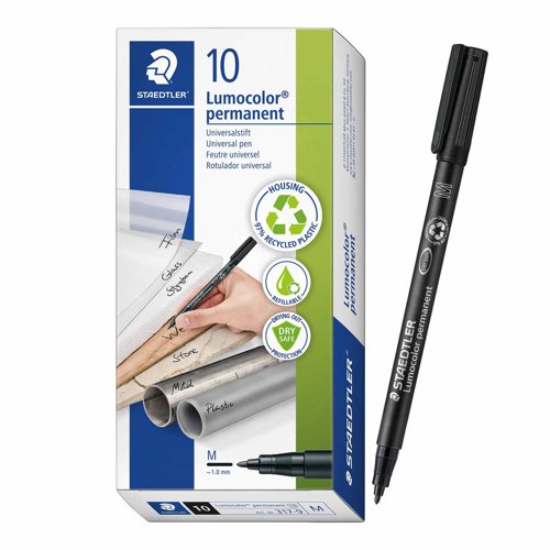 STAEDTLER Lumocolor Pen Permanent Medium 0.8mm Black 317-9