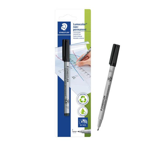 STAEDTLER Lumocolor Pen Water Soluble Fine 0.6mm Black 316-9