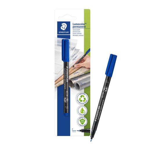 STAEDTLER Lumocolor Pen Permanent Fine 0.6mm Blue 318-3
