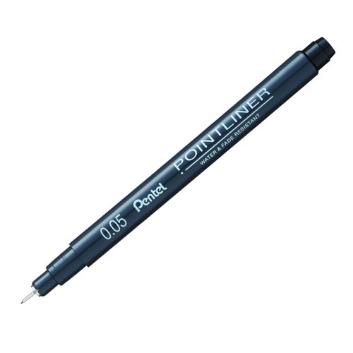 Pentel Pointliner Pigment Liner 0.05mm Black (Pack 12) S20P-05A