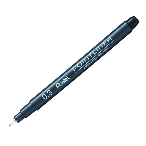 Pentel Pointliner Pigment Liner 0.3mm Black (Pack 12) S20P-3A
