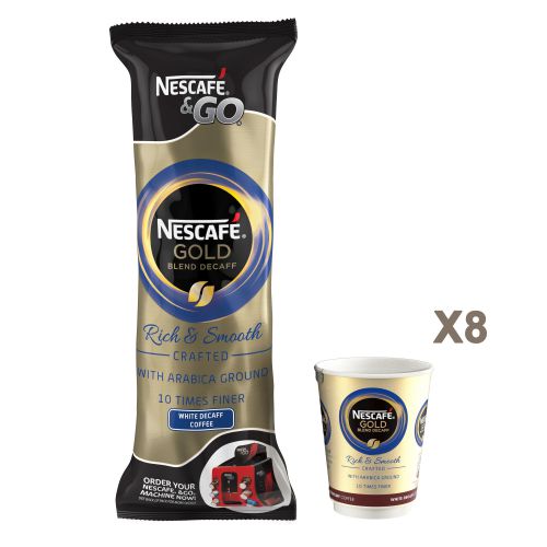 Nescafe & Go White Decaffeinated Coffee (Pack of 8) 12368080