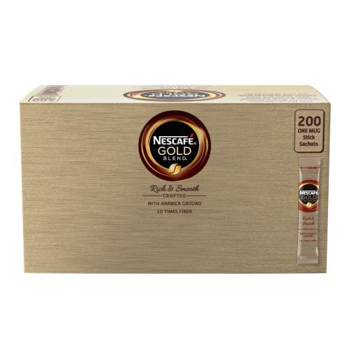 Nescafe Gold Blend One Cup Sticks Coffee Sachets (Pack of 200) 12151864