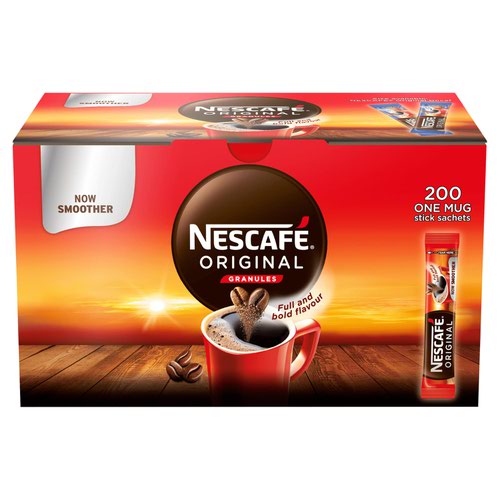 Nescafe Original Instant Coffee Granules Stick Sachets [Pack 200]