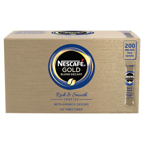 Nescafe Gold Blend Instant Coffee Granules Decaffeinated Stick Sachets Ref 12340522[Pack 200]
