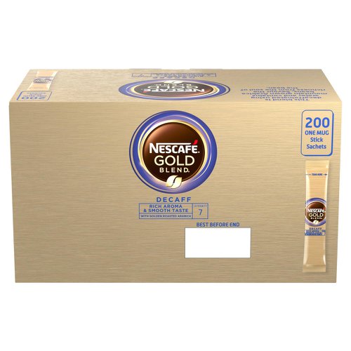 Nescafe Gold Blend Decaffeinated One Cup Coffee Sachets (Pack of 200) 12340522 - Nestle - NL72759 - McArdle Computer and Office Supplies
