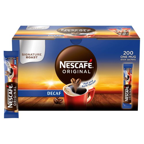 Nescafe Decaffeinated One Cup Sticks Coffee Sachets (Pack of 200) 12315595 - Nestle - NL72758 - McArdle Computer and Office Supplies