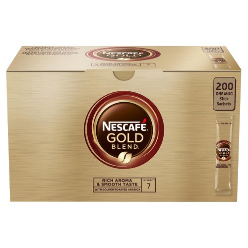 Nescafe Gold Blend One Cup Instant Coffee Sticks (Pack 200) - 12340523
