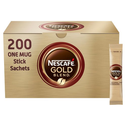 Nescafe Gold Blend One Cup Sticks Coffee Sachets (Pack of 200) 12340523 - Nestle - NL72757 - McArdle Computer and Office Supplies