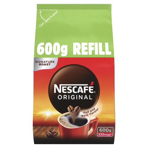 Nescafe Original Instant Coffee Refill Bag 600g (Pack 6) - 12533670x6