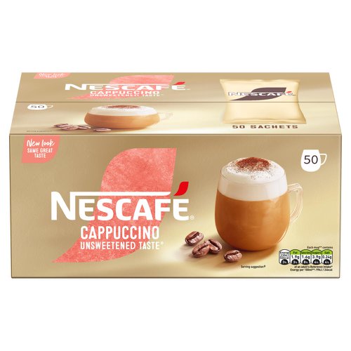 Nescafe Gold Cappuccino Unsweetened Instant Coffee Sachets (Pack 50) - 12405012