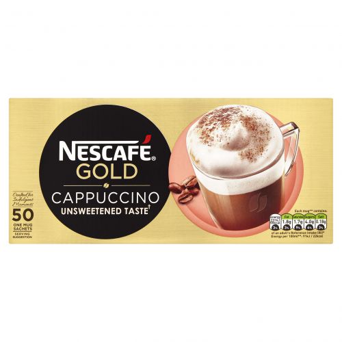 Nescafe Gold Unsweetened Instant Cappucino Sachets (Pack of 50) 12314883