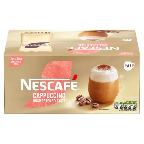 Nescafe Gold Cappuccino Unsweetened Instant Coffee Sachets (Pack 50) - 12405012