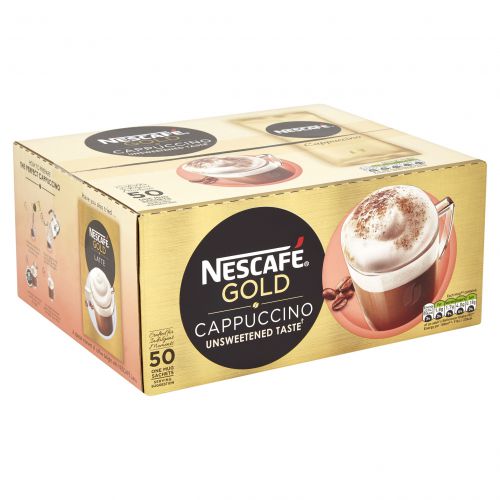Nescafe Gold Unsweetened Instant Cappucino Sachets (Pack of 50) 12314883
