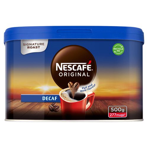 Nescafe Original Instant Coffee Decaffeinated 500g Tin 