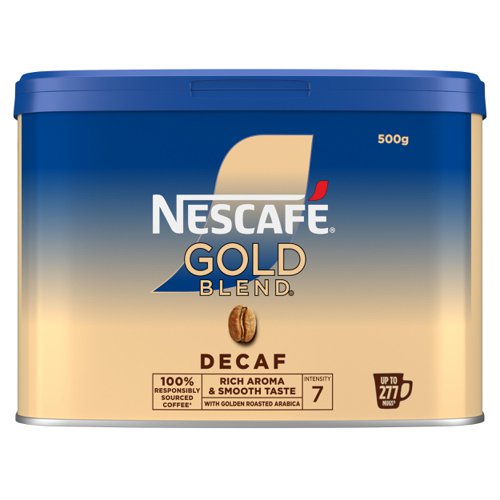 Nescafe Gold Blend Decaffeinated Instant Coffee Granules 500g (Single Tin) - 12452766