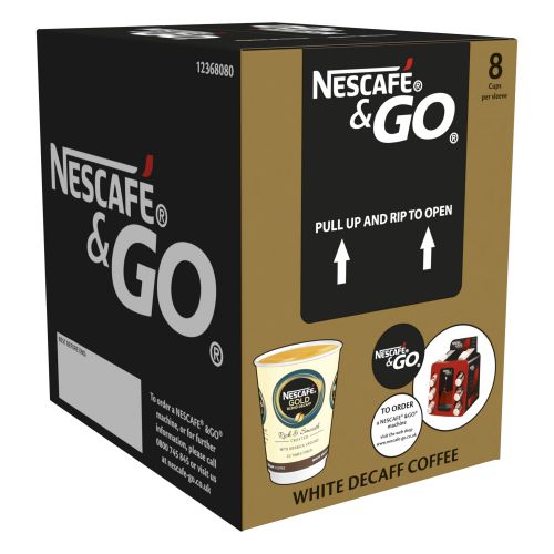 Nescafe & Go White Decaffeinated Coffee (Pack of 8) 12368080