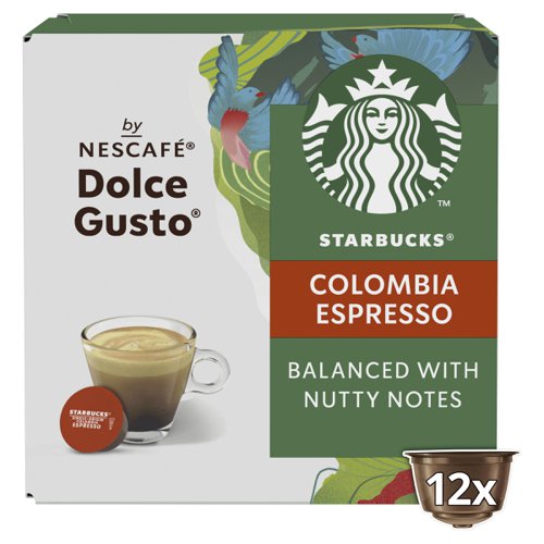 STARBUCKS by Nescafe Dolce Gusto Espresso Colombia Medium Roast Coffee 12 Capsules (Pack 3) - 12397720 Nestle
