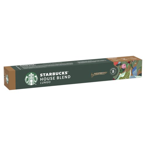 Suitable for use in your Nespresso coffee machine, the Starbucks House Blend is their first, original blend, dating back to 1971. It combines a blend of fine Latin American beans that have been roasted to a glistening dark chestnut colour. The roast brings out flavours of nuts and cocoa with a hint of sweetness.