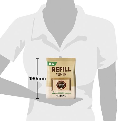 28062NE | Great for office kitchens, meeting rooms and canteens, Nescafe Gold Blend Instant Coffee provides the rich and smooth taste of premium Nescafe coffee in an instant. Made from a blend of Arabica and Robusta coffee beans for a smooth taste that is ideal for any time of day. Golden roasted beans bring out nuanced tones of caramel with a rich aroma that begins the second the granules hit your cup. This pack contains 450g.