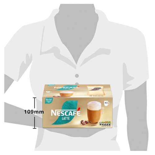 30386NE | Prepare delicious drinks for your customers or employees in moments with 40 individually portioned servings. This classic NESCAFÉ Latte drink is crafted by experts and can be prepared in your business or workplace in moments, whenever you feel like taking a break. Enjoy an expertly crafted combination of flavour and aroma in every cup of this milky latte.It All Starts With a NESCAFÉ Coffee NESCAFÉ is enjoyed in over 180 countries worldwide. With over 80 years of experience in selecting, roasting and blending the very best coffee, it's no surprise that over 5,500 cups of NESCAFÉ coffee are drunk every second! The NESCAFÉ Plan Great coffee starts at the source, which is why we've developed the NESCAFÉ Plan. We work with coffee farmers around the world, to support them in through providing higher-yielding, climate-resistant crops, protecting soil health and helping to protect the future of coffee farming for everyone. The result is high-quality coffee that comes from sources you can trust. Ready to explore the rest of our range? NESCAFÉ coffees are the helping hand you need to create memorable coffee moments in your workplace, including NESCAFÉ Latte 1kg tin, NESCAFÉ  Cappuccino Unsweetened Taste° 1kg Tin & NESCAFÉ Cappuccino Unsweetened Taste° sachets and much more. °Low sugar when prepared.