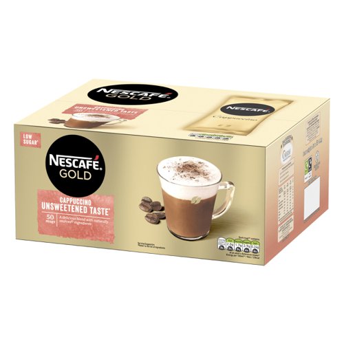 NL44473 Nescafe Gold Cappuccino Unsweetened Instant Coffee Sachets (Pack of 50) 12405012