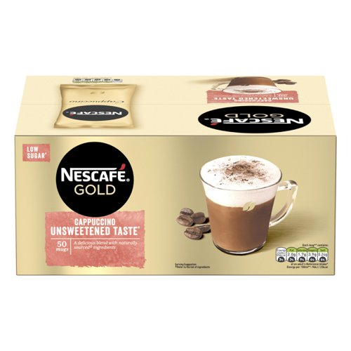 Nescafe Gold Cappuccino Unsweetened Instant Coffee Sachets (Pack 50) - 12405012 64919NE