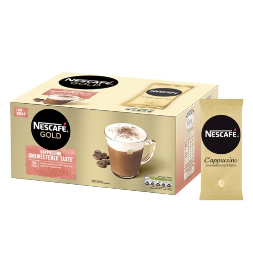 Nescafe Gold Cappuccino Unsweetened Instant Coffee Sachets (Pack of 50) 12405012 - NL44473