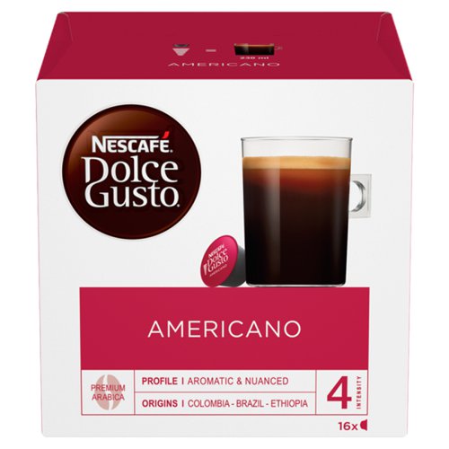 Nescafe Dolce Gusto Cafe Americano Coffee 16 Capsules (Pack 3) 12461466