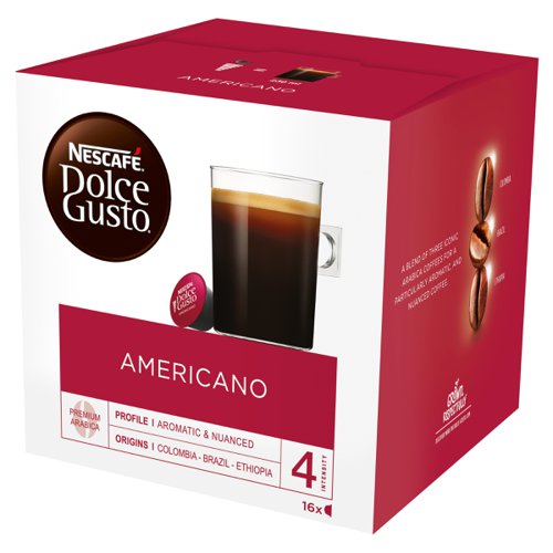 Nescafe Dolce Gusto  Americano Coffee 16 Capsules (Pack 3) - 12528219