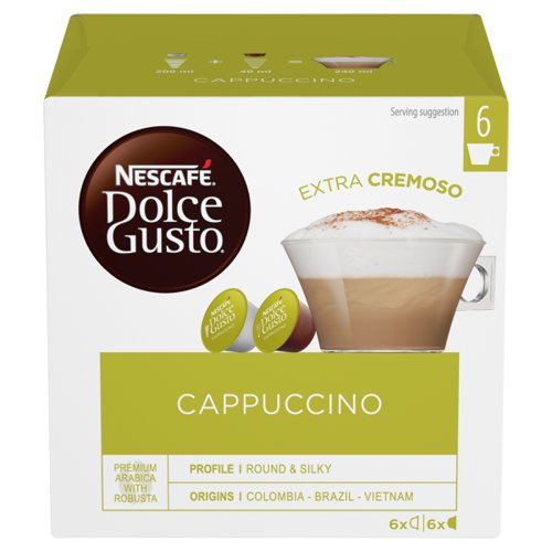 Nescafe Cappuccino Capsules for Dolce Gusto Machine Ref 12019905 Packed 48 (3x16 Capsules=24 Drinks)