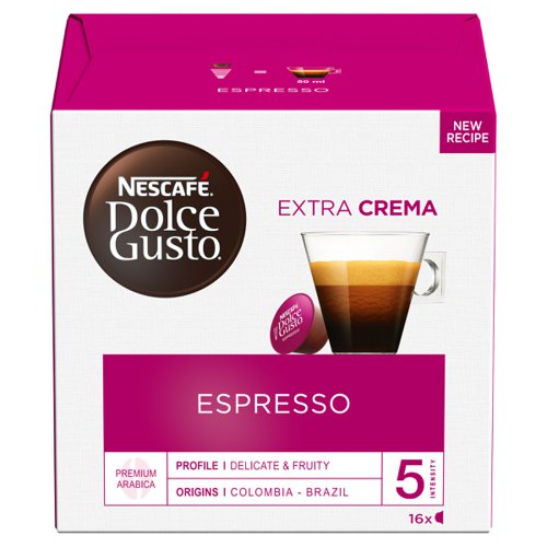 Nescafe Espresso Capsules for Dolce Gusto Machine Ref 12019859 Packed 48 (3x16 capsules=48 Drinks) 4095207 Buy online at Office 5Star or contact us Tel 01594 810081 for assistance