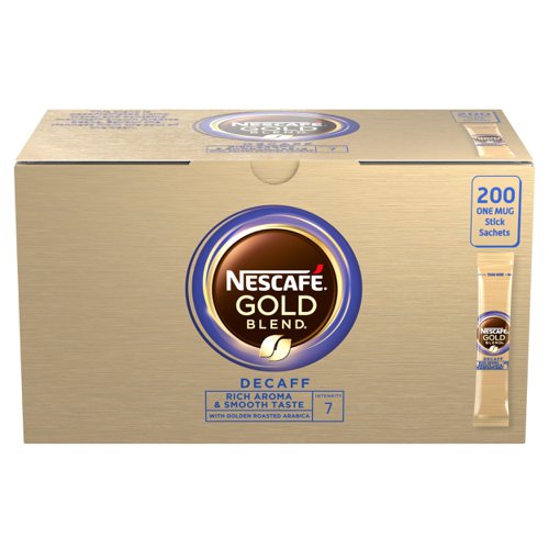 Nescafe Gold Blend Instant Coffee Granules Decaffeinated Stick Sachets [Pack 200] Nestle