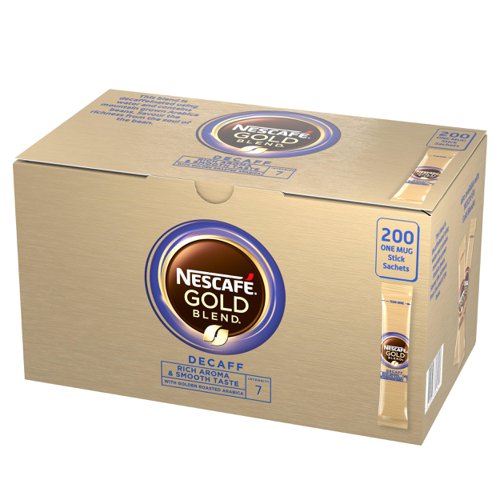 Nescafe Gold Blend Instant Coffee Granules Decaffeinated Stick Sachets [Pack 200]