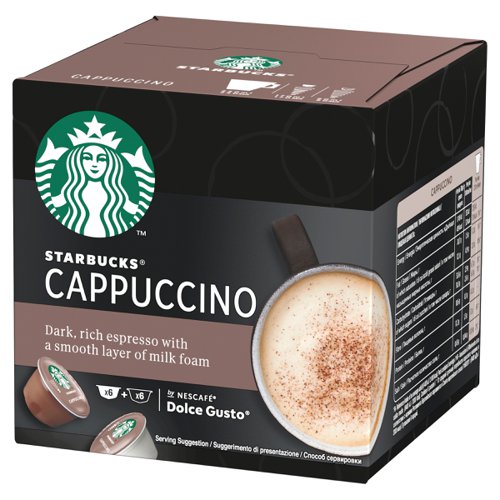 STARBUCKS Cappuccino Capsules for Dolce Gusto Machine Ref 12397695 Pack 36 (3x12 Capsule=36 Drinks) 144101 Buy online at Office 5Star or contact us Tel 01594 810081 for assistance