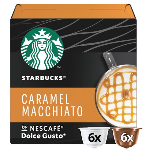 STARBUCKS Caramel Macchiato Capsules for Dolce Gusto Machine 12397694 Pack 36 (3x12 Capsule=36 Drinks) 145321 Buy online at Office 5Star or contact us Tel 01594 810081 for assistance