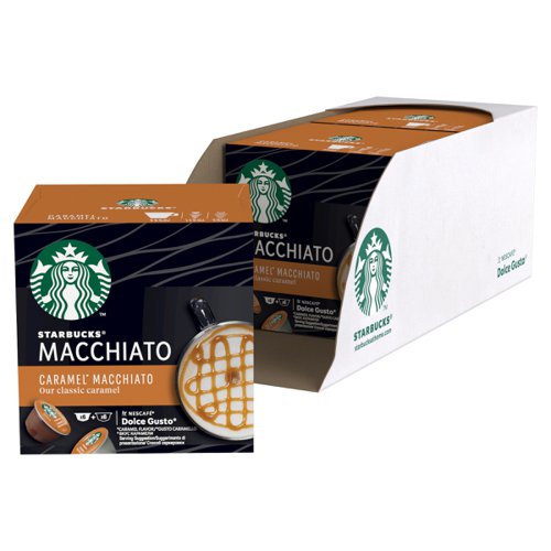 STARBUCKS Caramel Macchiato Capsules for Dolce Gusto Machine 12397694 Pack 36 (3x12 Capsule=36 Drinks) Nestle