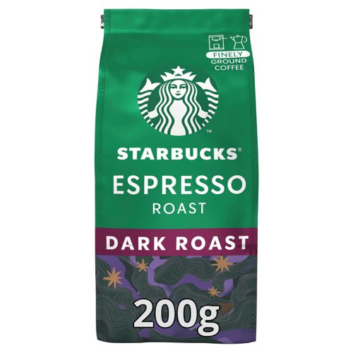 STARBUCKS Espresso Dark Roast Finely Ground Coffee (Pack 200g) - 12461186 11361NE