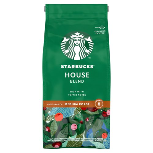 STARBUCKS House Blend Medium Roast Ground Coffee (Pack 200g) - 12400244