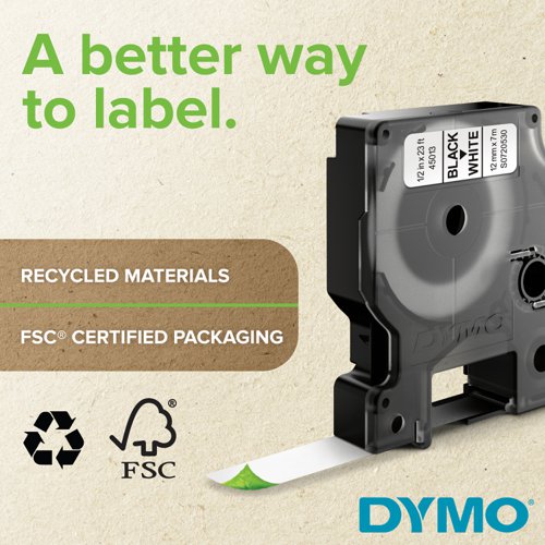 DYMO Industrial Self-Laminating Labels protect your printed area from exposure to oil, solvents, water, and abrasion when applied to wires and cables. These custom stickers have an easy-to-peel split back that makes applying labels a snap and use thermal transfer printing technology that won't smudge, smear, or fade. These labels are moisture, chemical, and UV resistant, making them ideal for labelling both indoors and outdoors. RoHS compliant.