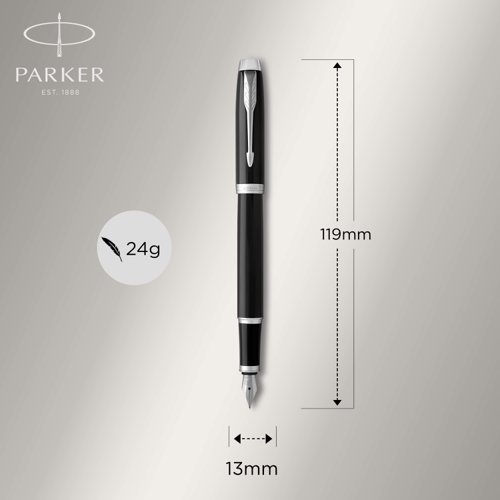 Parker IM Fountain Pen Black Barrel Blue Ink Gift Box - 1931651 56988NR Buy online at Office 5Star or contact us Tel 01594 810081 for assistance