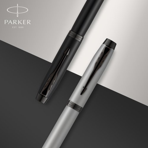 56988NR | At once smart, polished and professional, the PARKER IM Fountain Pen is an ideal partner with unlimited potential. The sleek tapered shape pairs seamlessly with innovative designs to make a striking statement. Crafted with an intense black lacquer body accented in gold finish trim, this PARKER pen makes a memorable gift. The nib is made from durable stainless steel and shaped to provide the optimal writing angle. For use with QUINK ink cartridges or convertible to ink bottle filling. Every detail is refined to deliver a writing experience that is at once dependable and faithful to over 125 years of PARKER brand heritage.