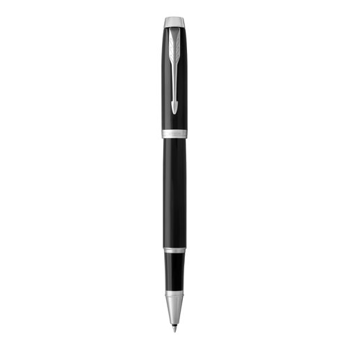 At once smart, polished and professional, the PARKER IM Rollerball Pen is an ideal partner with unlimited potential. The sleek tapered shape pairs seamlessly with innovative designs to make a striking statement. Crafted with an intense black lacquer body accented in striking chrome trim, this PARKER pen makes a memorable gift. The incredibly smooth rollerball tip provides fluid, skip-free writing that ensures you leave striking marks everywhere you write. For use with QUINK rollerball ink refills. Every detail is refined to deliver a writing experience that is at once dependable and faithful to over 125 years of PARKER brand heritage.