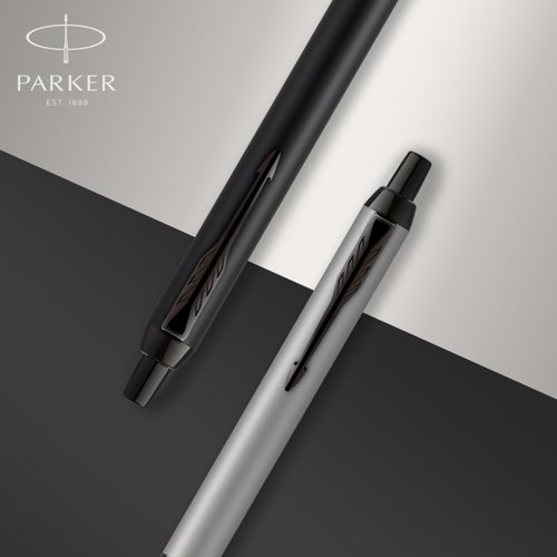 Parker IM Ballpoint Pen Black/Chrome Barrel with Blue Ink Gift Box - 1931665 Ballpoint & Rollerball Pens 77067NR