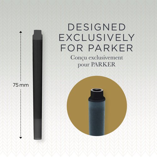 Parker Quink Long Ink Refill Cartridge for Fountain Pens Black (Pack 10) - 1950206 11379NR Buy online at Office 5Star or contact us Tel 01594 810081 for assistance